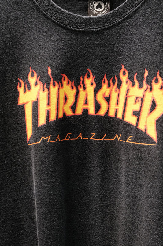 Thrasher Magazine Flame Logo Tee Faded Black