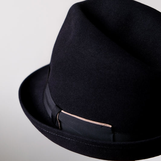 Mayser Junior Wool Fedora Hat - Navy 德國製帽品牌