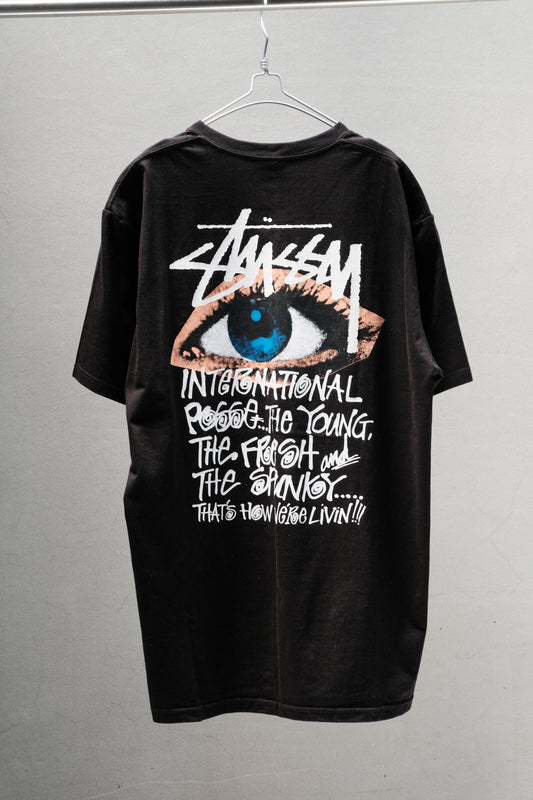 Stussy International Eye Back Print Tee Black Made in Mexico