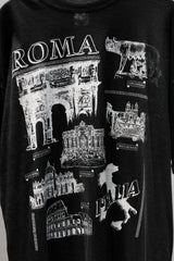 1990s ROMA ITALIA Souvenir Print Tee Faded Black