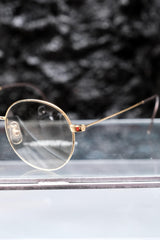 Vintage Style Handcrafted Crown Panto Eyeglasses (Clear Light Amber / Brown)  手工皇冠圓框眼鏡