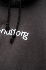 nul1.org Logo hoodie-Black 雙色拼接厚磅帽Tee