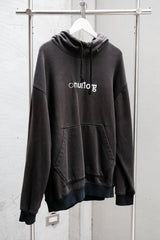 nul1.org Logo hoodie-Black 雙色拼接厚磅帽Tee