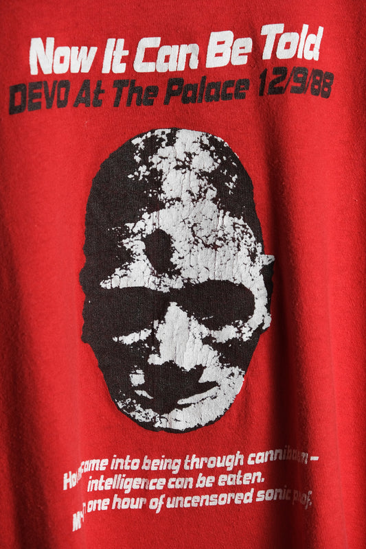 Devo "Now It Can Be Told" At The Place 1988 ツアー Tシャツ 80 年代のアメリカン シナ ロック劣化バンド オリジナル ツアー バンド T