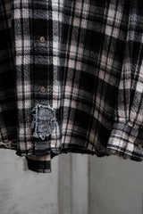 MADNESS SHREDDED CHECK SHIRT-Black