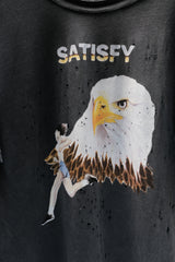 SATISFY MothTech "Running Equipment" Eagle Print Tee Charcoal