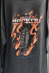SATISFY MothTech "The Rocker" Flame High-Top Sneaker Long Sleeve Tee Charcoal