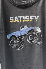 SATISFY MothTech "Off-Road Equipment" Monster Truck Tee Charcoal