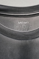 SATISFY Arch Logo Washed Tee Charcoal