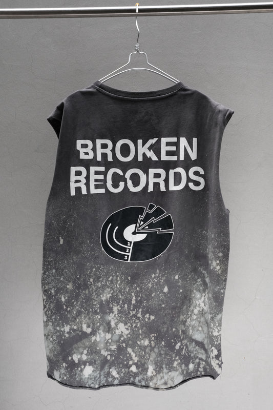OVER OVER "Broken Records" Splatter Print Tank Top Black