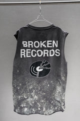 OVER OVER "Broken Records" Splatter Print Tank Top Black