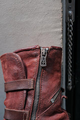 A.S.98 Triple Buckle Distressed Leather Boots三扣帶復古舊化皮革靴