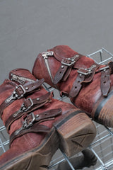 A.S.98 Triple Buckle Distressed Leather Boots三扣帶復古舊化皮革靴