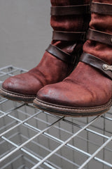 A.S.98 Triple Buckle Distressed Leather Boots三扣帶復古舊化皮革靴