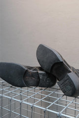 The Viridi-anne Black Reverse Leather Side-Zip Combat Boots  黑色反絨皮側拉鍊戰鬥靴