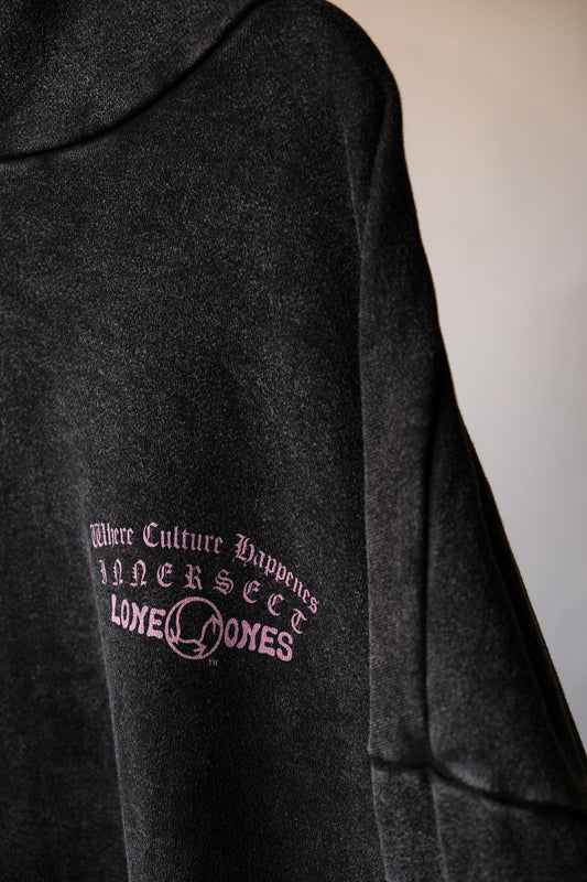 LoneOnes x INNERSECT Washed Hoodie 克羅心印花水洗帽踢