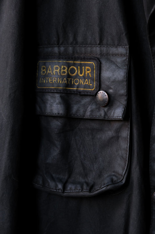 Barbour Vintage International Wax Jacket (2 crests)
