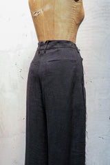 Professor.E 25SS-PE-TRL-01 E Pants 黑色亞麻西裝褲