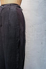 Professor.E 25SS-PE-TRL-01 E Pants 黑色亞麻西裝褲