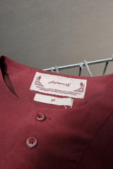 Professor. E — 22SS｜E Tunic (Burgundy) 酒紅天絲混紡長版襯衫