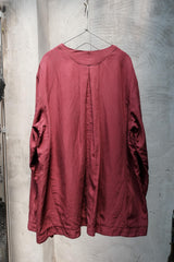 Professor. E — 22SS｜E Tunic (Burgundy) 酒紅天絲混紡長版襯衫