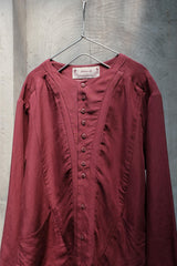 Professor. E — 22SS｜E Tunic (Burgundy) 酒紅天絲混紡長版襯衫