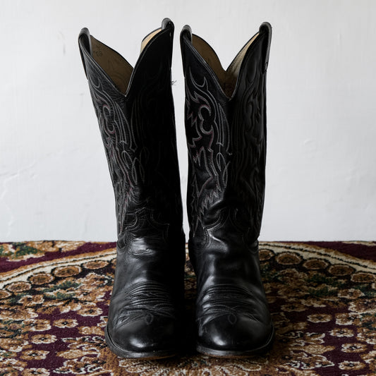 Vintage “Justin” Cowboy Western Boots 古著牛仔西部靴 黑Made in USA