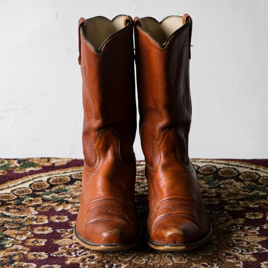 Vintage “ACME” Cowboy Western Boots 古著牛仔西部靴 焦糖色 Made in USA