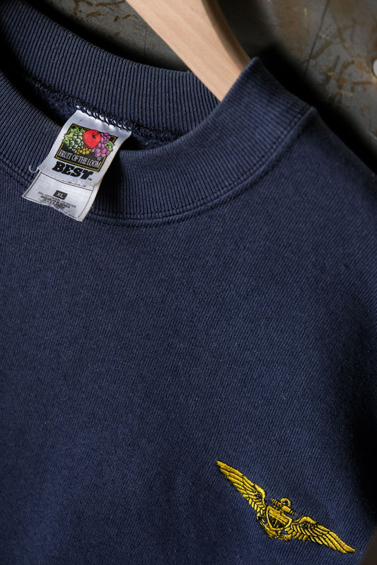 <span>Vintage U.S.NAVY Pilot Embroidered Sweatshirt </span>水果牌 美國海軍飛行員標誌衛衣