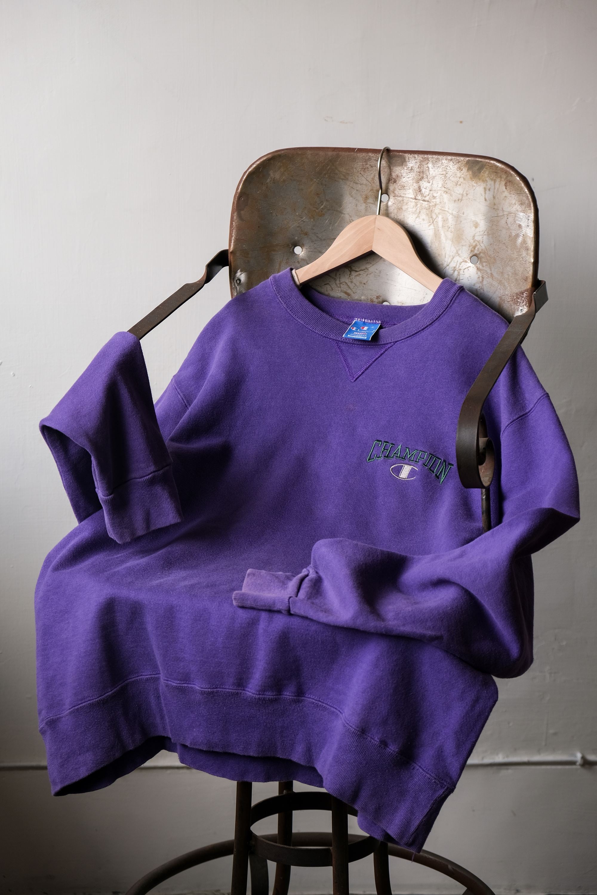 Champion 90s Vintage Logo Sweatshirt Purple 90s Champion Sweatshirt