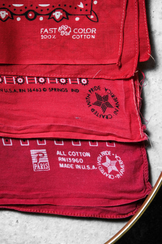 1970’s~1990’s Made in USA Vintage Bandana 美國製古董純棉變形蟲方巾
