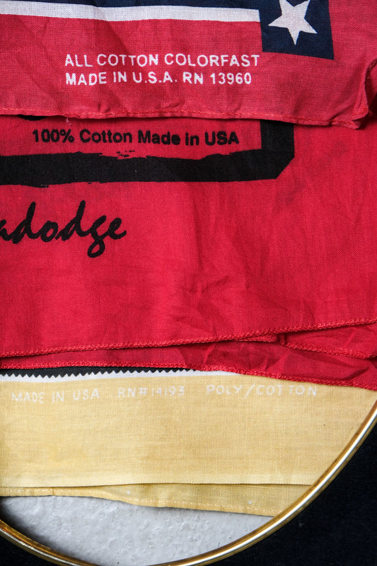 1970’s~1990’s Made in USA Vintage Bandana 美國製古董圖案方巾