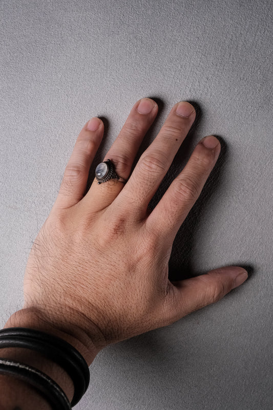 Sterling Silver Vintage Moonlit Rope Ring 純銀古著月光繩紋戒