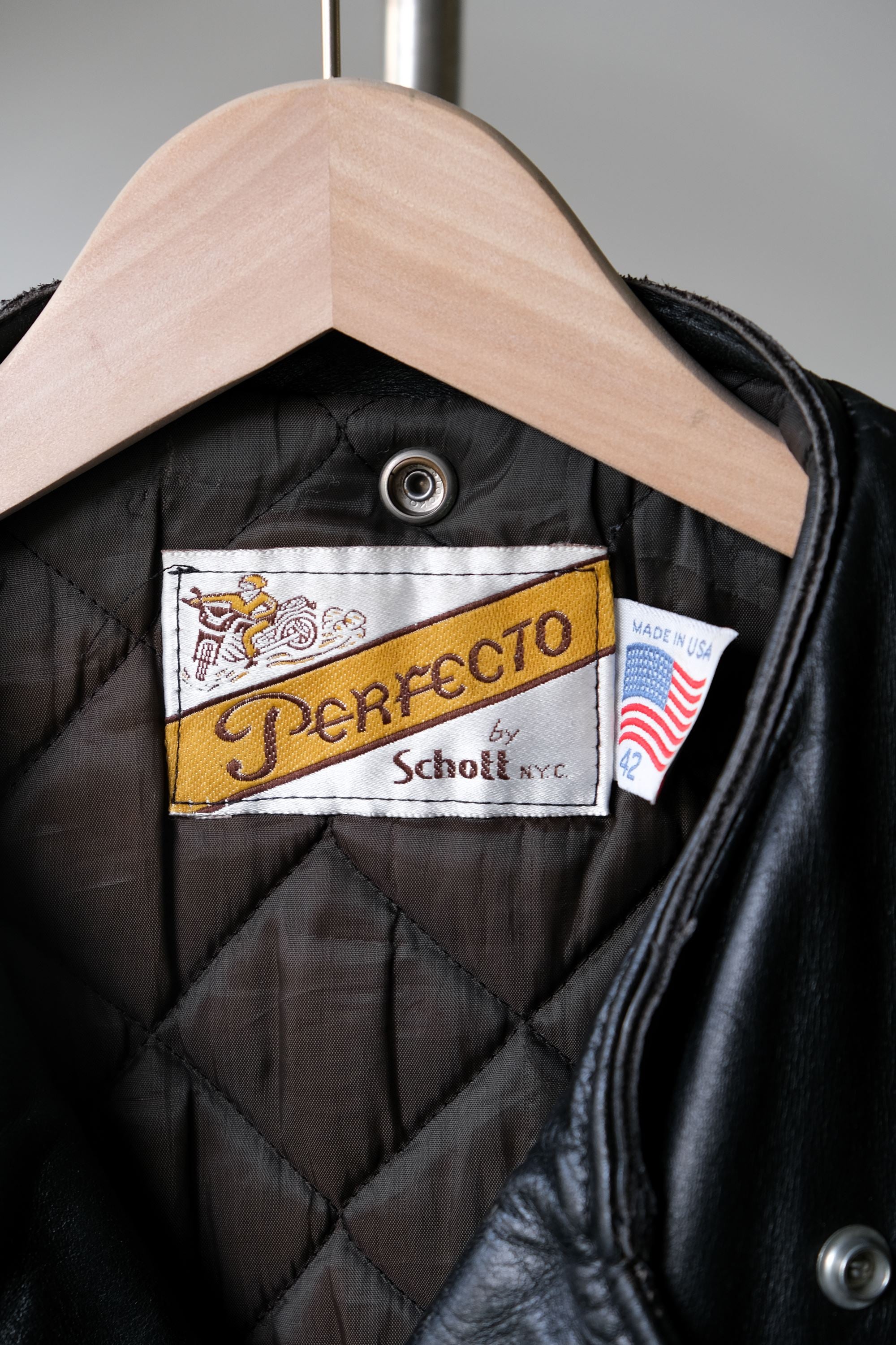 SCHOTT NYC 1980s Vintage Perfecto Leather Motorcycle Jacket American-m