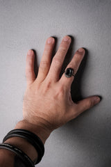 Vintage Black Onyx Midnight Sterling Silver Ring 純銀古著黑瑪瑙銀戒