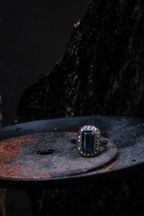 Vintage Black Onyx Midnight Sterling Silver Ring 純銀古著黑瑪瑙銀戒