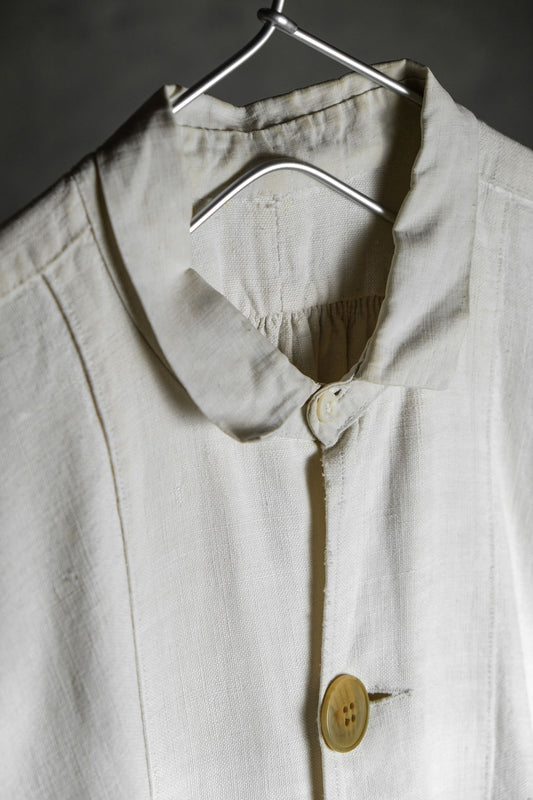 1950’s French Vintage Linen Cotton Button Coat 50年代法國古著 厚棉麻排扣大衣