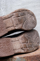A.S.98 Distressed Black Leather Double Zip Ankle Boots 義大利手工舊化黑色皮革雙拉鍊短靴