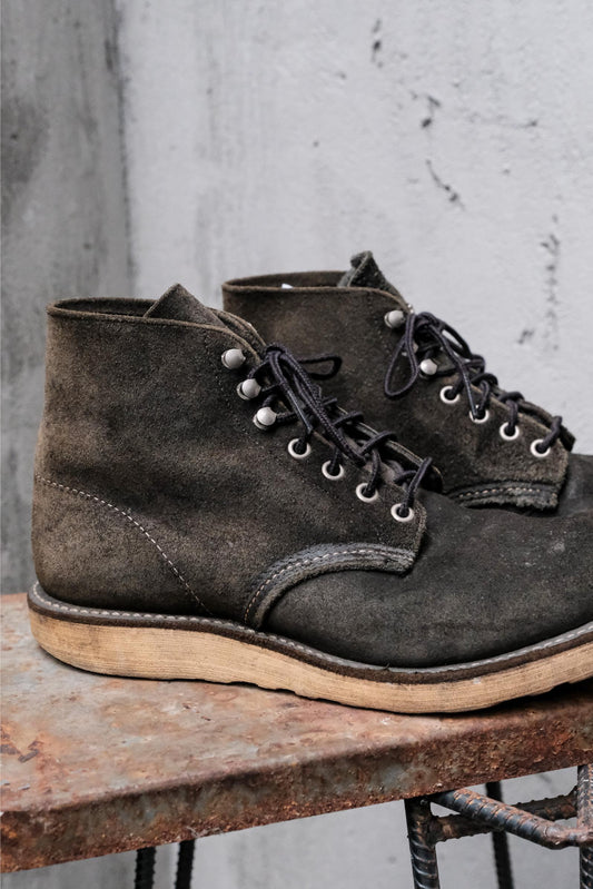 Red Wing 8174 Vintage Black Suede Round Toe Boots 8174 經典復古黑色翻毛皮圓頭工裝靴（木村拓哉著用款/白標）