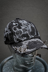 Artisan Hand-Painted Cybersigilism & Yantra Distressed Cap/Aviator Hat 職人手繪賽博 梵天符號 舊化帽 飛行帽