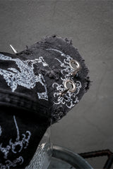 Artisan Hand-Painted Cybersigilism & Yantra Distressed Cap/Aviator Hat 職人手繪賽博 梵天符號 舊化帽 飛行帽