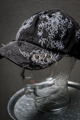 Artisan Hand-Painted Cybersigilism & Yantra Distressed Cap/Aviator Hat 職人手繪賽博 梵天符號 舊化帽 飛行帽