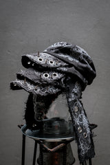 Artisan Hand-Painted Cybersigilism & Yantra Distressed Cap/Aviator Hat 職人手繪賽博 梵天符號 舊化帽 飛行帽