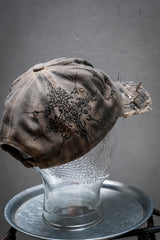Artisan Hand-Painted Cybersigilism &Yantra Distressed Cap/Aviator Hat  職人手繪賽博 梵天符號 舊化帽 飛行帽