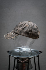 Artisan Hand-Painted Cybersigilism &Yantra Distressed Cap/Aviator Hat  職人手繪賽博 梵天符號 舊化帽 飛行帽