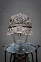 Artisan Hand-Painted Cybersigilism &Yantra Distressed Cap/Aviator Hat  職人手繪賽博 梵天符號 舊化帽 飛行帽