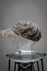 Artisan Hand-Painted Cybersigilism &Yantra Distressed Cap/Aviator Hat  職人手繪賽博 梵天符號 舊化帽 飛行帽