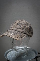 Artisan Hand-Painted Cybersigilism &Yantra Distressed Cap/Aviator Hat  職人手繪賽博 梵天符號 舊化帽 飛行帽
