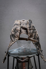 Artisan Hand-Painted Cybersigilism &Yantra Distressed Cap/Aviator Hat  職人手繪賽博 梵天符號 舊化帽 飛行帽