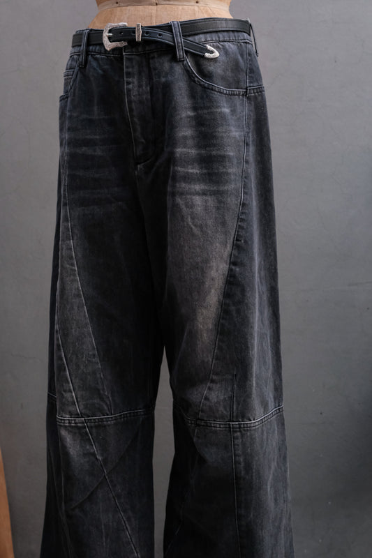 Professor.E 23SS | Curved Panel Denim pant